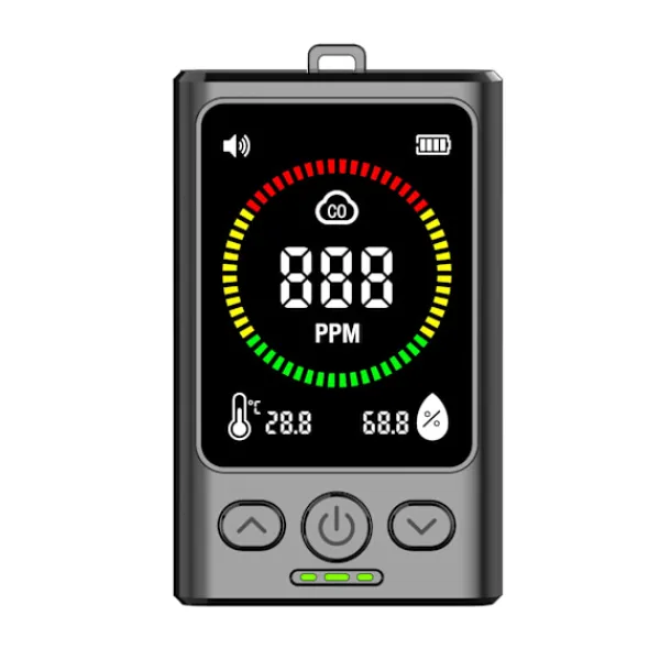 Online Bärbar kolmonoxiddetektor med elektrokemisk sensor för realtidsövervakning av CO, temperatur och luftfuktighet Rök- & Koloxiddetektorer