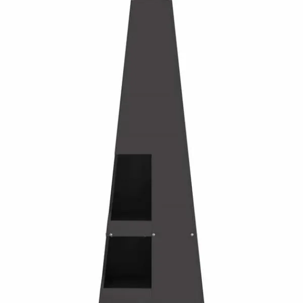 Online Bärbar Vedeldad Matlagningsugn i Stål - Eldstad med Vedförvaring | Färg: Svart | Storlek: 35x35x100 cm Vedeldade Kaminer
