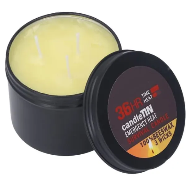 Bärbart 3-Wick Survival Candle: 36 timmars brinntid, naturlig söt arom, perfekt för nödsituationer hemma och utomhus Beredskapsplaner