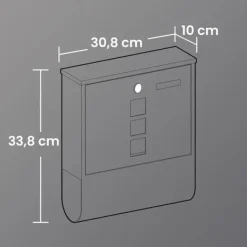 Clearance Brevinkast, 10x30,8x33,8 cm, Svart Postlådor & Brevlådor