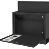 Brevinkastare, Metall, 36,5x11,5x29 cm, Svart