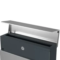 Outlet Brevlåda - Låsbar väggbrevlåda - med tidningsutrymme - Modern - Silver Postlådor & Brevlådor