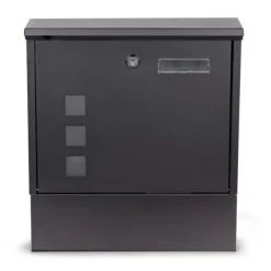 New Brevlåda - med tidningsrulle - 30x10x33,5 cm - antracit Postlådor & Brevlådor
