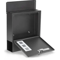 New Brevlåda - med tidningsrulle - 30x10x33,5 cm - antracit Postlådor & Brevlådor