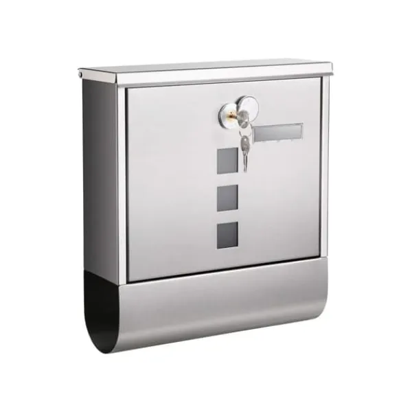 Clearance Brevlåda i silverfärgat rostfritt stål, 30,5 x 9,5 x 33,3 cm Postlådor & Brevlådor