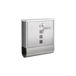 Online Brevlåda med cylinderlås i koppar, silver, 11 x 37 x 37 cm Postlådor & Brevlådor