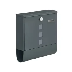 Outlet Brevlåda med lås och tidningsfack, antracit, 11 x 37 x 37 cm Postlådor & Brevlådor