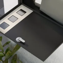 Brevlåda med tidningsfack, fönster och 2 nycklar – svart metall 36,5×11,5×29 cm