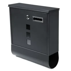 Discount Brevlåda svart RAL 9005 matt med brevlåda, tidningshållare och nycklar Postlådor & Brevlådor