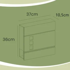 Best Brevlåda, 37x10,5x37 cm, Svart Postlådor & Brevlådor