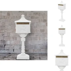 Brevlådor - Living Postlåda på stolpe vintage stil rostfri aluminium vit