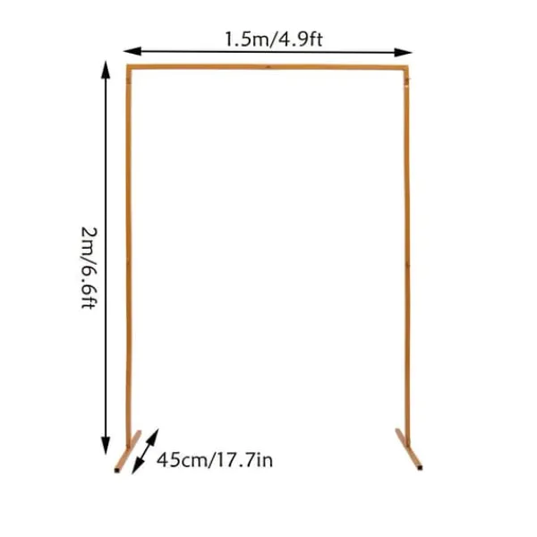 Sale Bröllopsbåge för trädgård, fyrkantig metallbåge med baser, 6,6 × 4,9 ft, gul, storlek M Valvbågar, Spaljéer, Bersåer & Pergolor