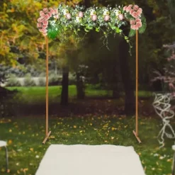 Sale Bröllopsbåge för trädgård, fyrkantig metallbåge med baser, 6,6 × 4,9 ft, gul, storlek M Valvbågar, Spaljéer, Bersåer & Pergolor