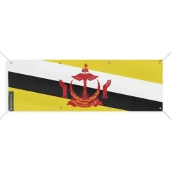 Hot Brunei Flag Banner 8 Eyelets 170x510 cm Flaggor & Vindstrutar