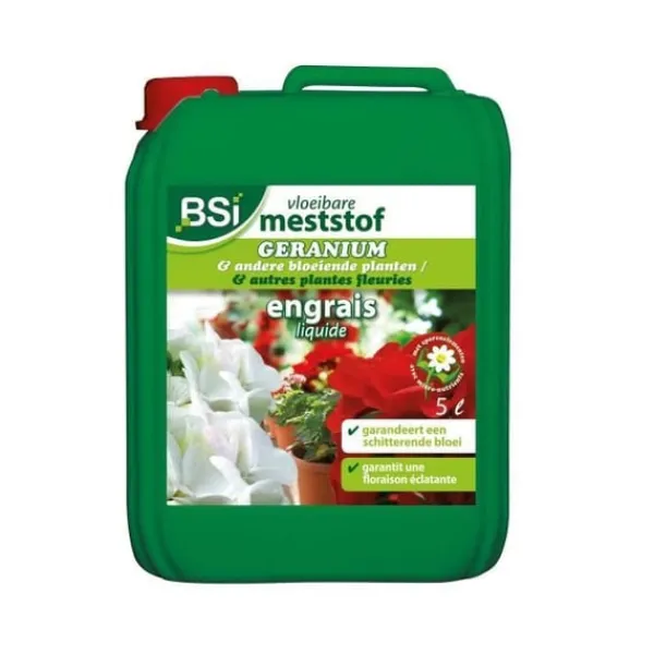 Discount BSI - Mineralgödsel - Flytande - För pelargon - För pelargonarter - Vattenlösliga spårämnen - 5L Gödningsmedel