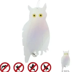 Clearance Buho Espantapajaros Reflectante Para Colgar Con 2 Cascabeles (2 Piezas) För Fåglar & Småvilt