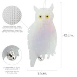 Clearance Buho Espantapajaros Reflectante Para Colgar Con 2 Cascabeles (2 Piezas) För Fåglar & Småvilt