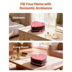 Best Bukett med bevarade rosor, 27 rosor hjärtformad ask, 223x230x140 mm, rosa Blommor
