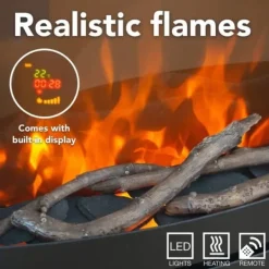 Hot Calgary elektrisk öppen spis - 1800 watt uppvärmning Öppna Spisar