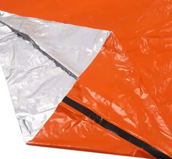 Cao - 8013 - Återanvändbar Nödfilt Vuxen Unisex, Orange ELLER Kaki, 2,00 x 0,90 m