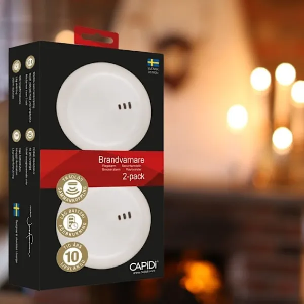 CAPIDI Brandvarnare 2-pack Vit