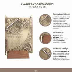 Outlet Cappuccino-kvadrant – replika från 1400-talet – present till astronomen eller sjömannen – H28 Trädgårdsprydnader