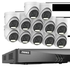 16CH säkerhetskamerasystem, 5MP högupplösning, avancerad rörelsedetektering,16CH 12PCS Kit, Ingen
