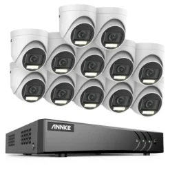 16CH säkerhetskamerasystem, 5MP högupplösning, avancerad rörelsedetektering,16CH 12PCS Kit, Ingen