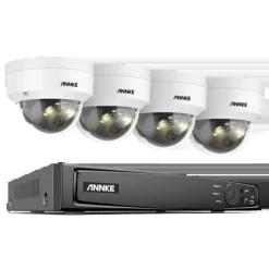 8CH Övervakningskamerasystem, 12MP Upplösning, Smart Mänsklig och Fordonsdetektering,8CH 4Pcs Kamera-b, 1T