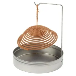 Citronella Rökelse Mot Mygg i Spiral med Stålstöd och Metallåda för Utomhus Trädgård Terrass - Pack med 3