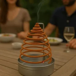 Citronella Rökelse Mot Mygg i Spiral med Stålstöd och Metallåda för Utomhus Trädgård Terrass - Pack med 3