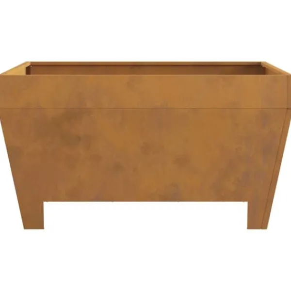 Corten stål eldstad fyrkantig 80x80x43 cm - Rustik design för utomhusbruk | Färg: Rost | Storlek: 80x80x43 cm