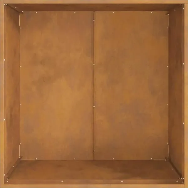 Corten stål eldstad fyrkantig 80x80x43 cm - Rustik design för utomhusbruk | Färg: Rost | Storlek: 80x80x43 cm