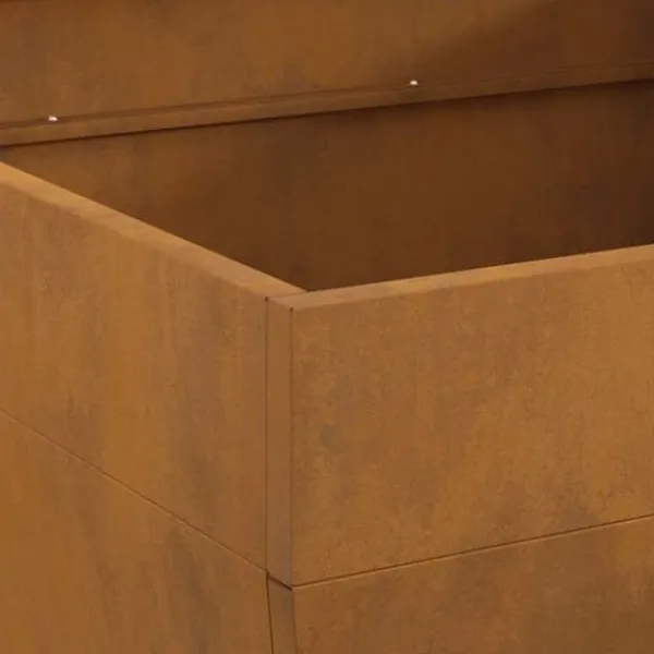 Corten stål eldstad fyrkantig 80x80x43 cm - Rustik design för utomhusbruk | Färg: Rost | Storlek: 80x80x43 cm