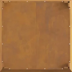 Corten stål eldstad fyrkantig 80x80x43 cm - Rustik design för utomhusbruk | Färg: Rost | Storlek: 80x80x43 cm