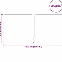 Dammfleece 500 g/㎡ 1x50 m - Barriär för vattenträdgård | Färg: Svart | Storlek: 1x50 m