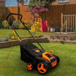 Dammsugare för Konstgräsmatta Konstgräs Dammsugare Grästvätt Elektrisk Löv / Kvist Sop Självgående 380mm Utomhus 50L Uppsamlingskorg 12m Kabel 12,2kg | CDON