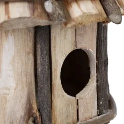 Outlet Dekorativ fågelholk, trä, 39x21x14 cm, natur För Fåglar & Småvilt