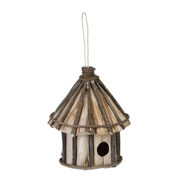 Outlet Dekorativ fågelholk, trä, 39x21x14 cm, natur För Fåglar & Småvilt
