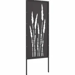 Dekorativ Trädgårdspanel i Kallvalsat Stål | Färg: Svart | Storlek: 50x140 cm