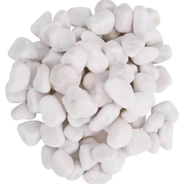 Clearance Dekorativa polerade stenar - - Vit - 2-5 cm - 25 kg - Naturliga stenar - Slät yta - Trädgårdsbeklädnad Trädgårdsstenar & Klivstenar