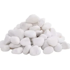 vidaXL Dekorativa polerade stenar - - Vit - 2-5 cm - 25 kg - Naturliga stenar - Slät yta - Trädgårdsbeklädnad