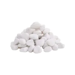vidaXL Dekorativa polerade stenar - - Vit - 2-5 cm - 25 kg - Naturliga stenar - Slät yta - Trädgårdsbeklädnad