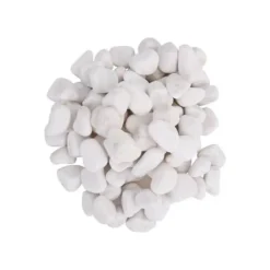 vidaXL Dekorativa polerade stenar - - Vit - 2-5 cm - 25 kg - Naturliga stenar - Slät yta - Trädgårdsbeklädnad