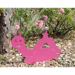 Clearance Dekorativt picket i form av en fuchsia metallmask, 50.2x30 cm, trädgårdsdekoration Trädgårdsprydnader