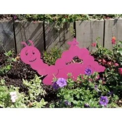 Clearance Dekorativt picket i form av en fuchsia metallmask, 50.2x30 cm, trädgårdsdekoration Trädgårdsprydnader