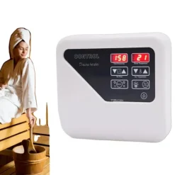 New Digital bastukontroller, utgångseffekt 3-9KW, arbetsspänning 220V-240V, temperaturintervall 40-105℃, dimensioner 24.5x21x7.5 cm Bastu