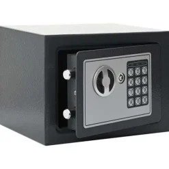 vidaXL Digitalt kassaskåp - - Mörkgrå - 23x17x17 cm - Robusta stålet - Elektronisk lås