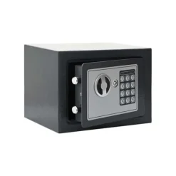 vidaXL Digitalt kassaskåp - - Mörkgrå - 23x17x17 cm - Robusta stålet - Elektronisk lås