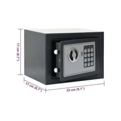 vidaXL Digitalt kassaskåp - - Mörkgrå - 23x17x17 cm - Robusta stålet - Elektronisk lås